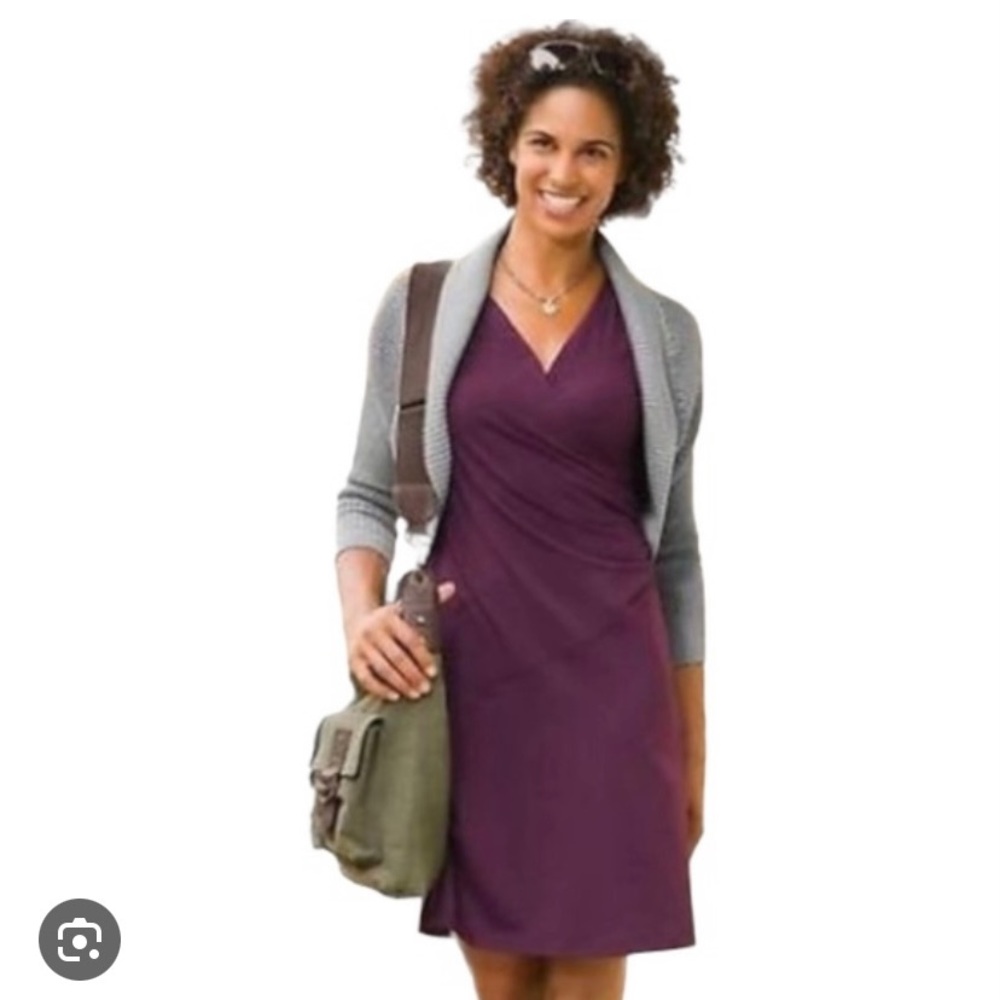 Athleta Nectar Sangria Faux Wrap Dress